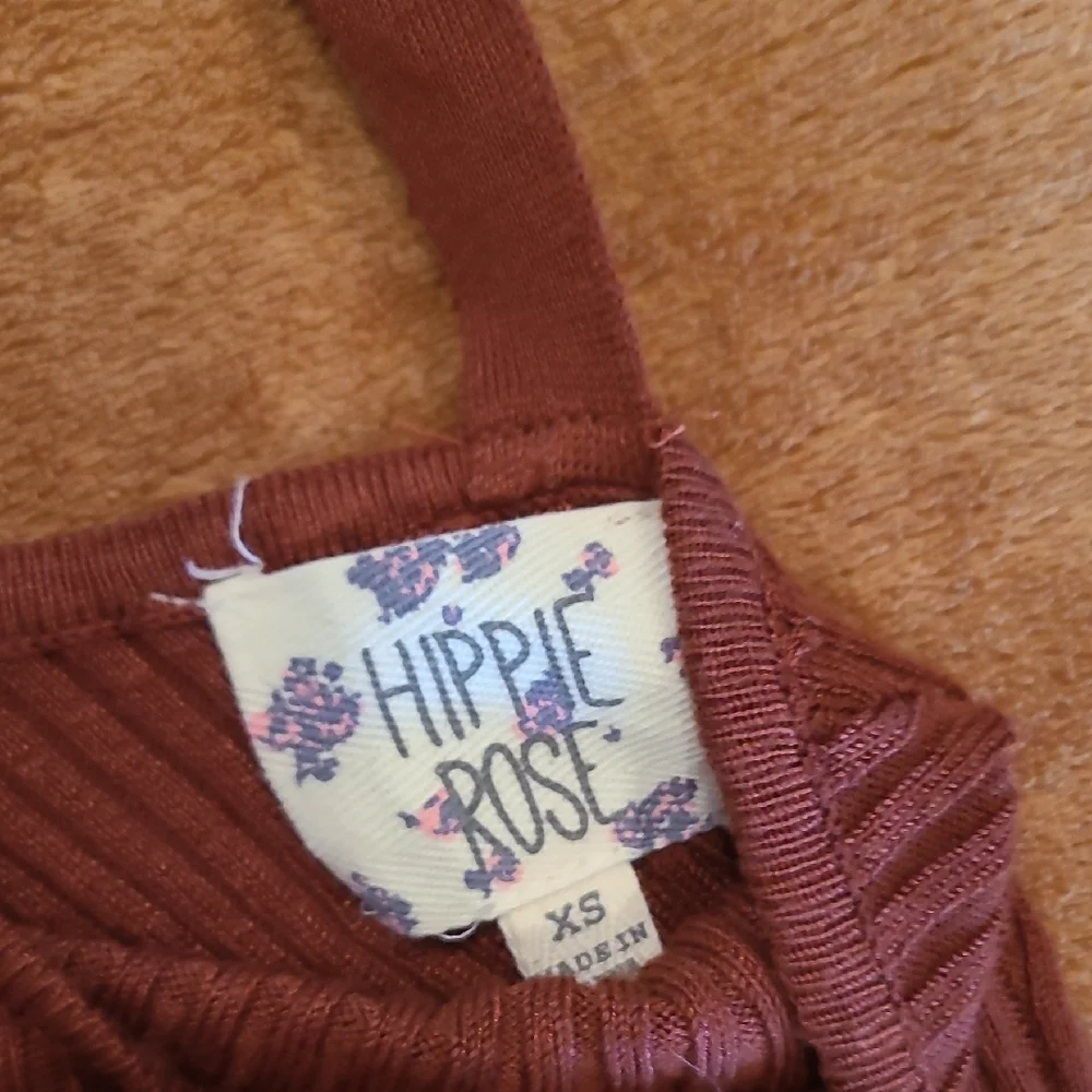 Hippie Rose Ribbed Knit Top in Rust - Picture 2 of 4